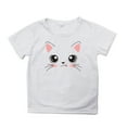 thumbnail image 1 of Generic Girls Summer Loose Casual Trendy Cute Cat Printed Short Sleeve T Shirt Top for Casual Soft Comfortable Clothing7-8 Yearsa-White, 1 of 4