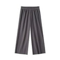 thumbnail image 1 of Generic Girls Summer Thin Solid Color Elastic Band Loose Casual Straight Pants Toddler Boy Girl Basic Plain Summer Fall Comfy Cotton Linen Pants, 1 of 3