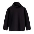 thumbnail image 1 of Generic Girls' Sweater Spring Autumn High Neck Solid Long Sleeve Round Neck Top Party Birthday School for Casual Soft Comfortable Clothing(9-10 Years,Black), 1 of 8