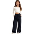 thumbnail image 1 of Generic Girls Sweatpants Baggy Barrel Pants Teen Wide Leg Open Bottom Casual Drawstring Soft Sweat Pant Straight Leg Joggers Pockets, 1 of 8