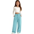 thumbnail image 1 of Generic Girls Sweatpants Baggy Barrel Pants Teen Wide Leg Open Bottom Casual Drawstring Soft Sweat Pant Straight Leg Joggers Pockets, 1 of 8