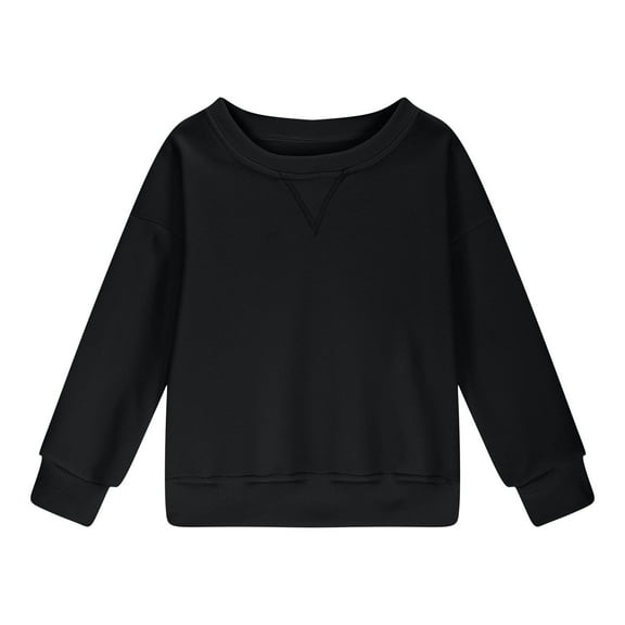 Generic Girls Sweatshirt Crewneck Oversized Cute Trendy Long Sleeve Shirts School Youth Teen Clothes Sweatshirts for Girls Cute Fall Clothes(9-10 Years,Black)