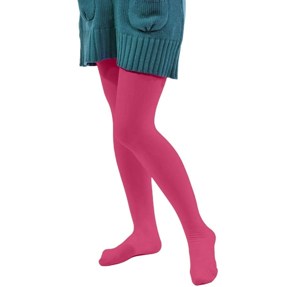 Generic Girls' Tights Solid Tights for Children Panty Hose Length 69~72cm Accessory Tights Cable Knit Leggings Stockings Witch Carnival Party Halloween（One Size Pink）
