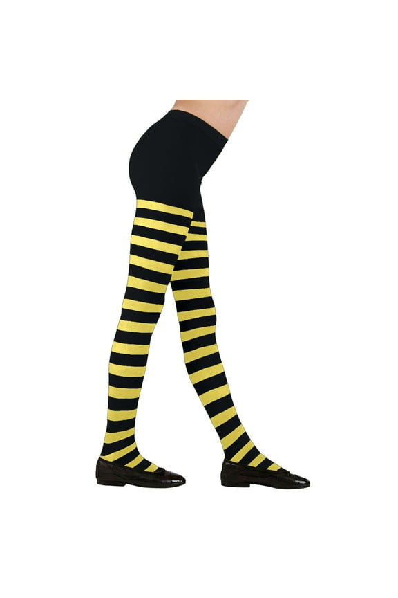 Girls' Tights Striped Tights for Children Panty Hose Length 69~72cm Accessory Tights Cable Knit Leggings Stockings Witch Carnival Party Halloween（One Size Purple）