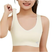 Generic Girls Training Bra Teen Bras Big Kids Sports Bra 8-10 10-12 12-14 14-16 Years Old Breathable Mesh Design