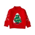 thumbnail image 1 of Generic Girls Warm Tops Toddler Kids Baby Boys Girls Christmas Winter Striped Knit Sleeve Santa Hoodie T Shirt for 1 To 5 Years, 1 of 9