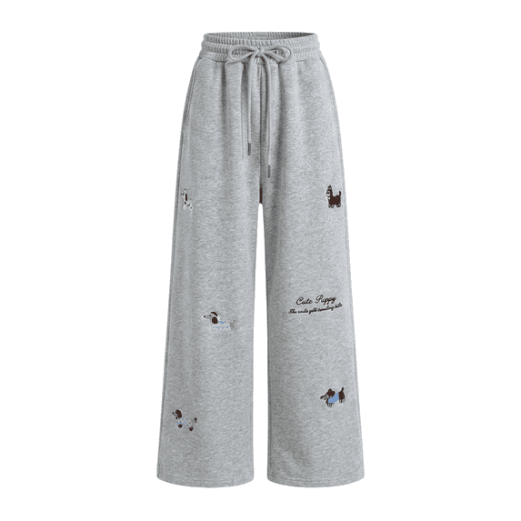 Generic Girls Wide Leg Elastic High Waisted Pants Sweatpants Baggy Track Pants Trousers Casual Streetwear Cute Clothes for Teen Girls