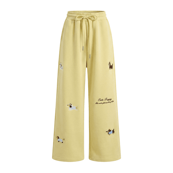 Generic Girls Wide Leg Elastic High Waisted Pants Sweatpants Baggy Track Pants Trousers Casual Streetwear Cute Clothes for Teen Girls
