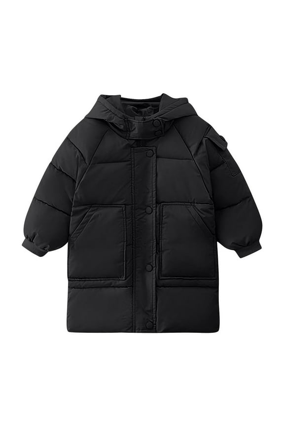 Girls Winter Coats Heavyweight Windproof Warm Hooded Puffer Jacket Kids Trendy Quilted Padded Down Jackets for 2-13 Years