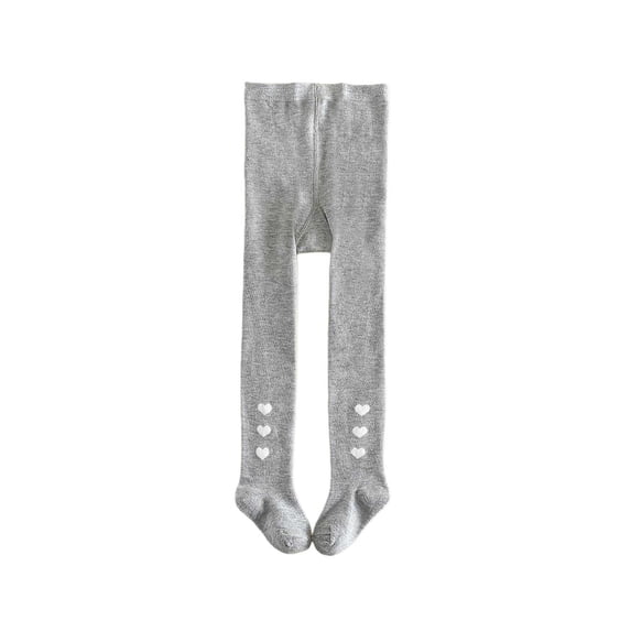 Generic Girls Winter Warm Fleece Tights Cute Heart Print Dance Footed Leggings