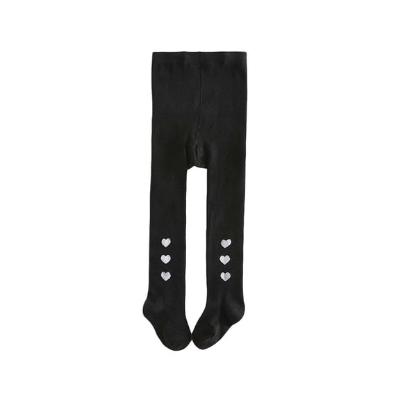 Generic Girls Winter Warm Fleece Tights Cute Heart Print Dance Footed Leggings