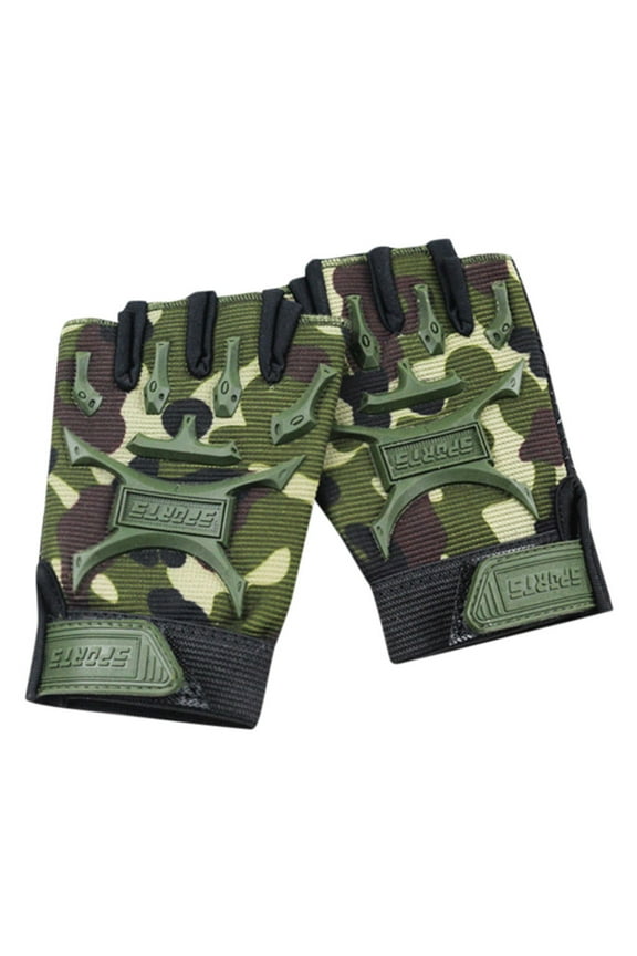 Gloves Kids Boys Girls Cycling Exercise Gloves Half Finger Fingerless Gloves Child Motor Bike Riding Anti-Slip Weight Lifting Bike Workout Climbing Bicycle Gloves Gym Skate Gloves