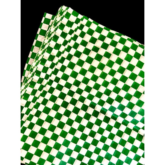 Generic Grease Resistant Sandwich Wrap and Basket Liner, 12"" x 12"", Pack of 1,000 Sheets available in Red, Black, Blue, and Green Color Checkered Print. (480GN)