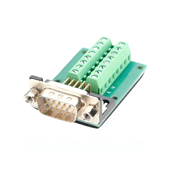 Generic HD15 VGA Male Terminal Block Panel Mount Connector D-SUB DB15 Jack Port to Terminal Breakout Board Connector 3Row Plug DR15 VGA