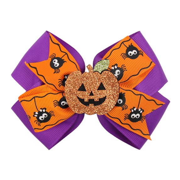 Generic Halloween Bow Knot Hair Pins Baby Kids Halloween Headwear Party Decoration Hair Clips Accessory for Holiday Christmas Halloween Party（One Size Blue）