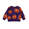 thumbnail image 1 of Generic Toddler Baby Kids Boys Girls Halloween Long Sleeve Crewneck Pumpkin Prints Pullover T Shirt Sweatshirt Tops Winter Clothes(3-4 Years,Purple), 1 of 5