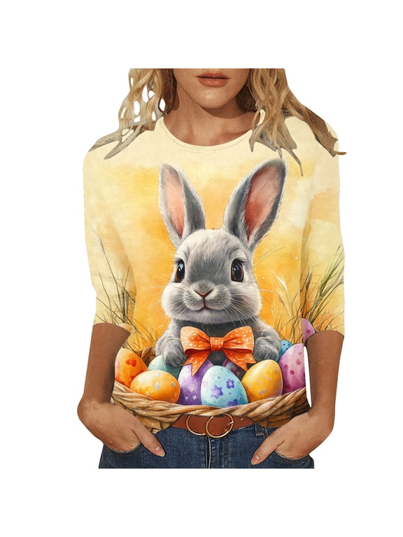 Happy Easter Shirts Women Sequin Bunny Shirt Cute Rabbit Graphic T Shirt Funny Short Sleeve Tee Tops