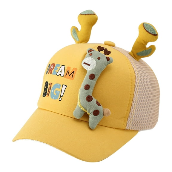 Generic Hat for Boys Kids Baby Girls Boys Peaked Cartoon Dinosaur Baseball Hats Sunscreen Sunshade Hat for Lightweight Quick Dry Holiday Travel (,Yellow)