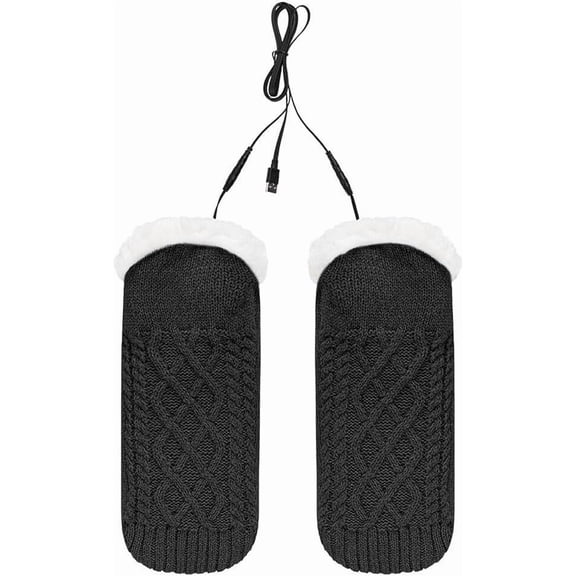 Generic Heated Fleece Socks Slippers for Men Women, Womens USB Heated Fleece Fuzzy Socks,Heating Pad Cozy Foot Warmer Christmas House Slipper Socks with Grippers