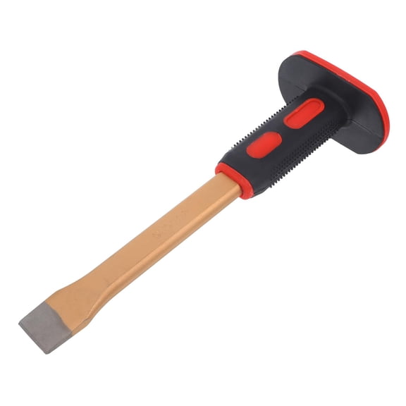 Generic Heavy Duty Masonry Chisel 300mm with Flat Head and Pointed Tip Tungsten Alloy Steel Handheld Carving Tool for Concrete and Woodworking with Protective Hand Guard