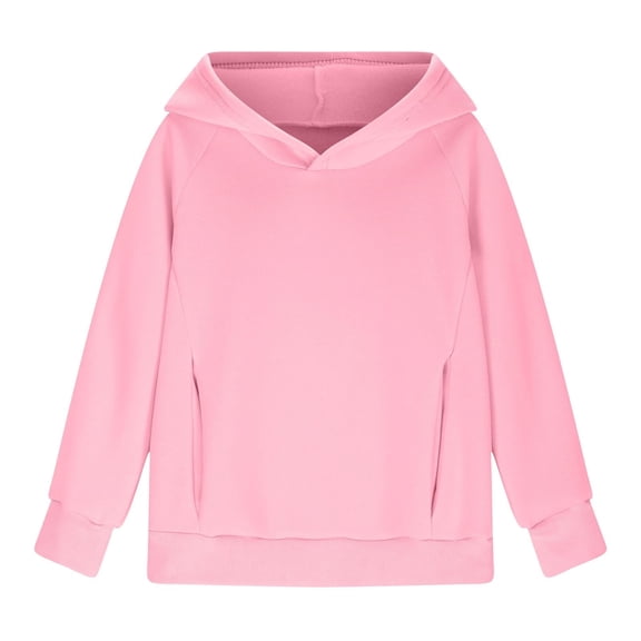 Generic Hoodies for Teen Girls Trendy Girls Hooded Sweatshirt Long Sleeve Shirts Youth Cute Clothes with Pocket Fall Sweatshirts 11-12 YearsA-Pink