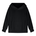 thumbnail image 1 of Generic Hoodies for Teen Girls Trendy Girls Hooded Sweatshirt Long Sleeve Shirts Youth Cute Clothes with Pocket Cute Fall Clothes Pullover Relaxed Fit Tops(11-12 Years,Black), 1 of 1