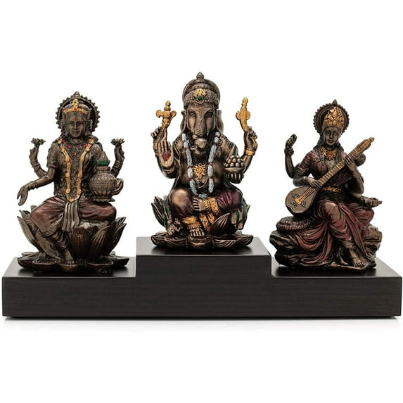Generic Huge Basket G34 - Goddess Laxmi Ganesha Saraswati Idol Murti Lakshmi Ganesh Idols Showpiece Statue Home Office Success Temple Pooja Room Entrance Decor Diwali Decoration Items Religious Gifts