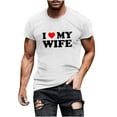 thumbnail image 1 of Generic I Love My Wife Shirt Men I Heart My Wife T-Shirt Matching Couple Gifts for Valentine Anniversary Day, 1 of 4