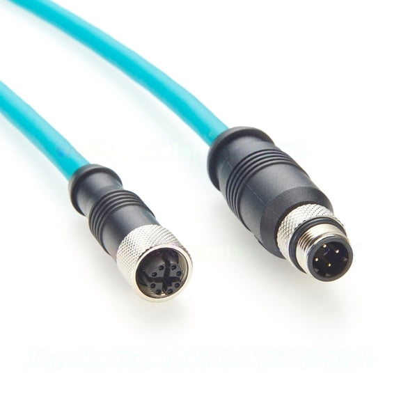Generic IP67 M12 Ethernet Cable X Code Female to D Code Male 100Mbps Cat6A High Flex Drag Chain Shielded for Automation,Machine Vision
