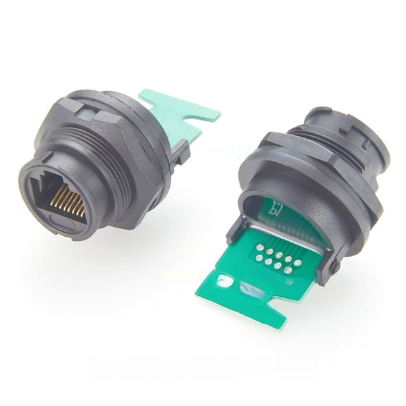 Generic IP67 RJ45 Cat5e Ethernet Connector With Quick Release PCB Board Shielded 1Gbps RJ45 8P8C Network Jack Female Panel Mount Socket