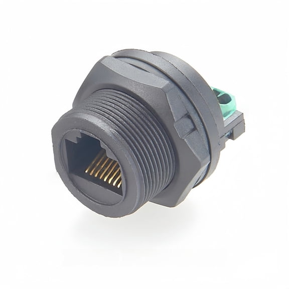 Generic IP67 RJ45 Flush Panel Mount Connector With PCB Board Quick Release Gigabit Cat5e Ethernet Bulkhead Feedthru RJ45 Female Socket