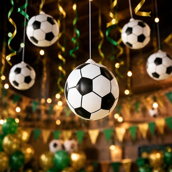 Generic Inflatable Hanging Soccer Ball Hanging Ornament 1 Piece Inflatable Party Decoration for Football Themed Celebrations