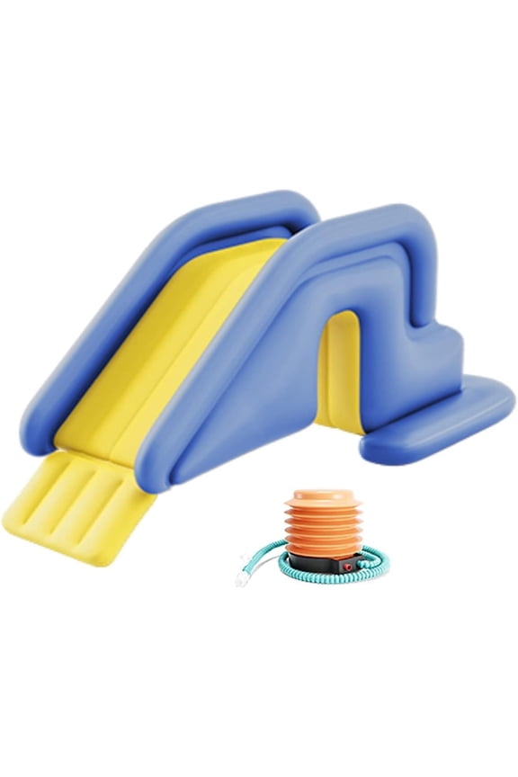 Inflatable Water Slide Compact Inflatable Pool Slide with Electric Blower Water Slide for Pool Inflatable Slide for Backyard & Indoor Summer Play. (Blue)