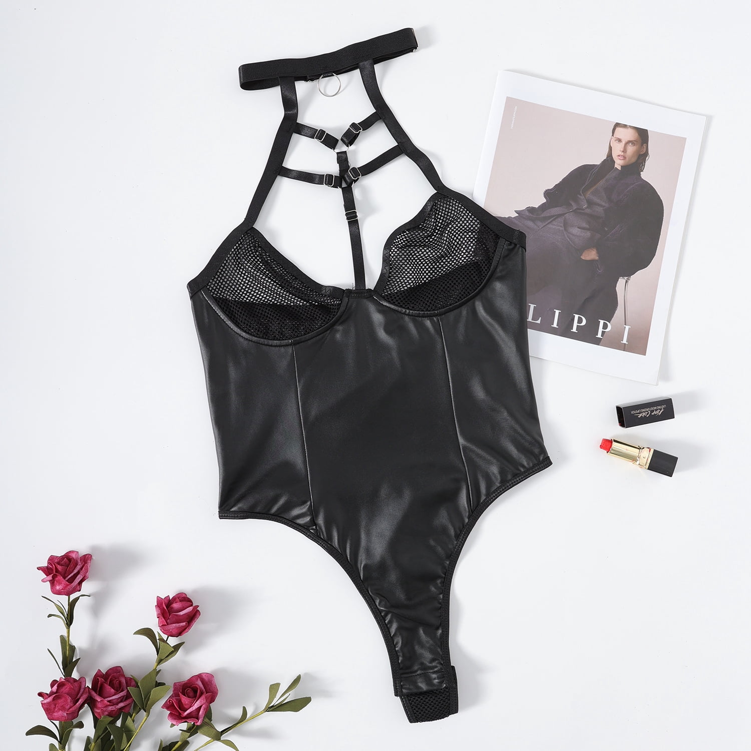 Generic Ins2025 New Sexy Mesh See-through Backless Bra Jumpsuit 27039 ...