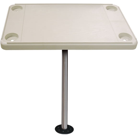 Generic JIF Marine DSH-KF Rectangular Pontoon Boat Tables  Ivory