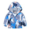 thumbnail image 1 of Generic Jackets for Children's Casual Spring Boys and Girls Small Children Spring Fall and Winter Wind Printing Light Fashion Hooded Jacket 2024 for Simplicity Cozy (4-5 Years,Blue), 1 of 8