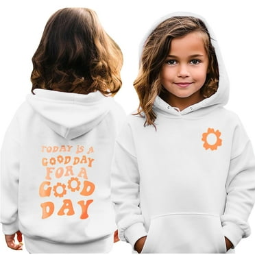 Generic Jackets for Children's Trendy Travel Boys Girls Padded Hooded Sweatshirt with Drawstring Pockets for Fashion Casual Cozy Travel Jacket ﻿(7-8 Years,White)