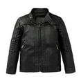 thumbnail image 1 of Generic Winter Coat Fashion Thick Coat Motorcycle Long Sleeves Kids Baby jacket Boys Jacket Coat&jacket for Holiday Winter Party Christmas（5-6 Years Black）, 1 of 6