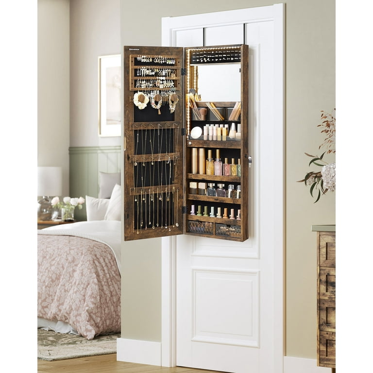 Generic Jewelry Cabinet Armoire Organizer with LED Lights Wall