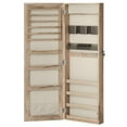 thumbnail image 1 of Generic Jewelry Cabinet Lockable Wall-Mounted Jewelry Organizer Armoire Unit with 2 Plastic Cosmetic Storage Trays Full-Length Frameless Mirror Toasted Oak Color, 1 of 7