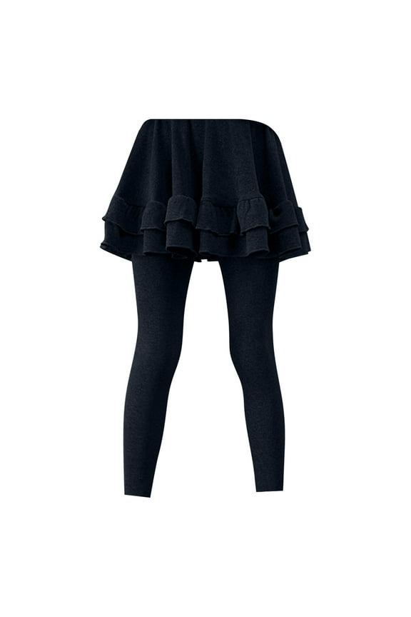 Junior Girls' Warm Tights Children'S Thermal Leggings Kids Girls Leggings Pants With Tutu Skirts Footless Tights Stretchy Cotton Pantskirt Warm Pants For Girls