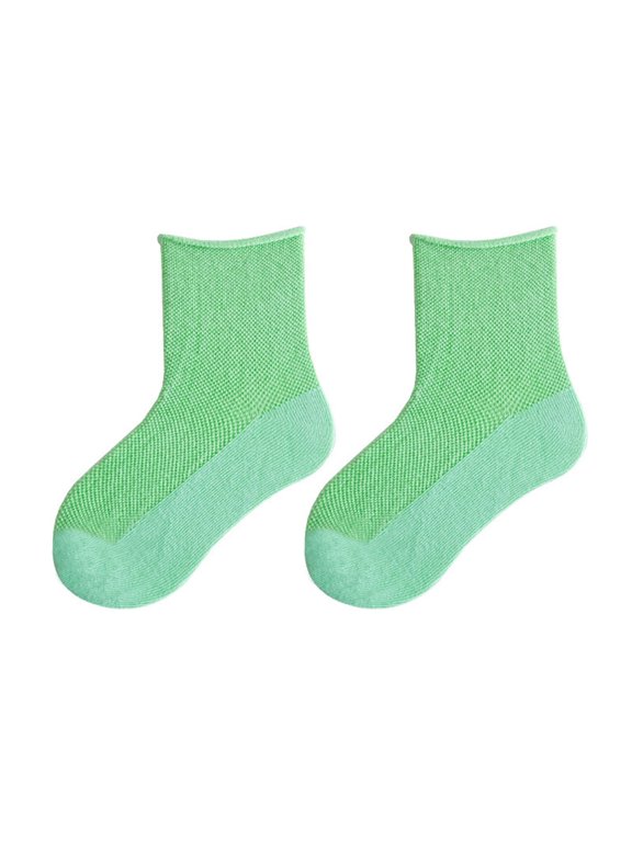 Kid Children's Spring Summer Solid Candy Color Socks Toddler Kid Baby Boys Girls Thin Mesh Crew Socks for Cute Casual Soft Comfortable Breathable (0-2 Years,Mint Green)
