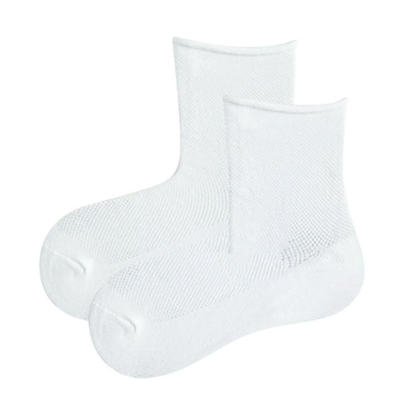 Generic Kid Children's Spring Summer Solid Candy Color Socks Toddler Kid Baby Boys Girls Thin Mesh Crew Socks for Cute Casual Soft Comfortable Breathable (4-6 Years,White)