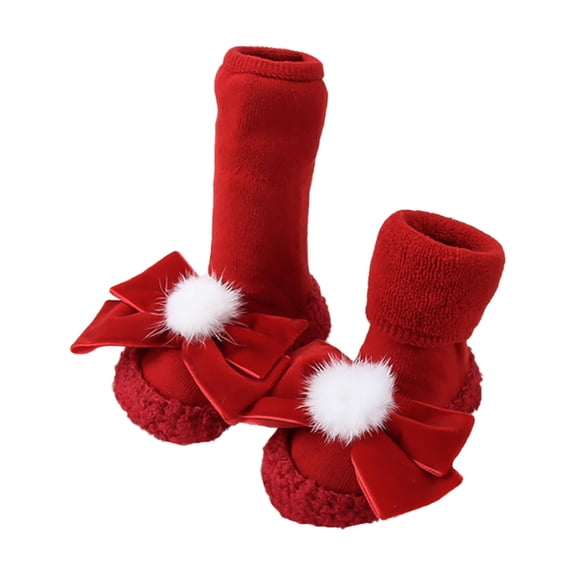 Generic Kid Shoes Boy Cute Children Toddler Autumn Winter Girls Socks Shoes Flat Bottoms Non Slip Warm Comfortable Solid Color Chinese New Year Style Breathable Walking Shoe(6-12 Months,Pink)