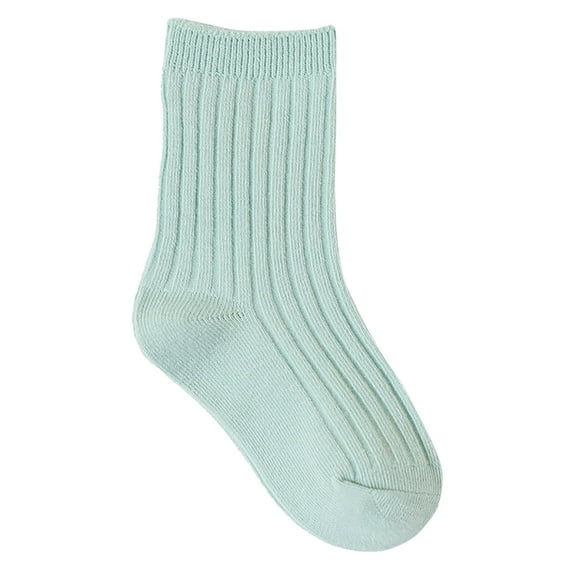 Generic Kid Socks Children's Socks Candy Colored Double Needle Baby Mid Calf Socks Fashionable Solid Color Socks for All Seasons Non-Slip Casual Breathable (5-8 Years,A)