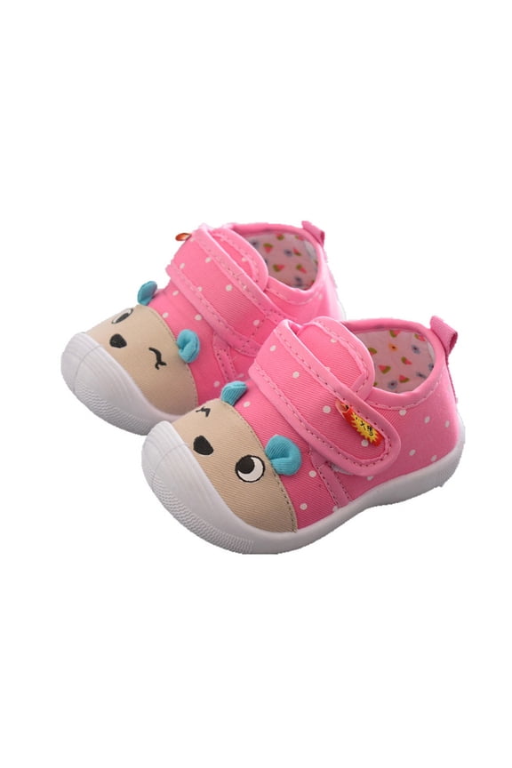Kid Squeaky Shoes Toddler Baby Boys Girls Cartoon Anti-slip Soft Sole Squeaky Sneakers Lightweight Little Kid Trainers for Walking Running(24 Months,Pink)