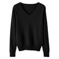 thumbnail image 1 of Generic Kid's Sweaters Lightweight Sweaters for Girls Cute V Neck Soft Knit Pullovers Teens Casual Loose Spring Long Sleeve Tops for Comfortable Clothing(12-13 Years,Black), 1 of 6