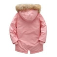 thumbnail image 1 of Generic Kids Boy's Girls Quilted Puffer Lined Jacket Thick Winter Coat Hooded Winter Water-proof Parka Outerwear Windbreaker Ski Jacket ﻿4-5 YearsPink-1, 1 of 3