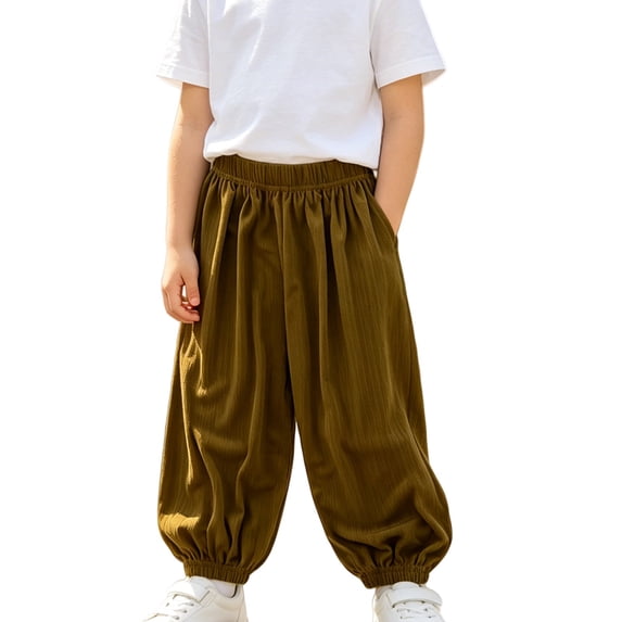 Generic Kids Boys Girls Harem Pants Casual Breathable Baggy School Trousers Quick Dry Lantern Pants Toddler Bloomer Jogging Bottoms