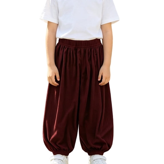 Generic Kids Boys Girls Harem Pants Casual Breathable Baggy School Trousers Quick Dry Lantern Pants Toddler Bloomer Jogging Bottoms